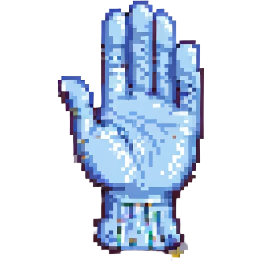 open hand offering an object symbolizing sharing pixel art emoji