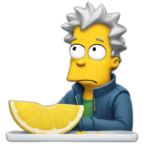 Bart simpson eating lemon emoji