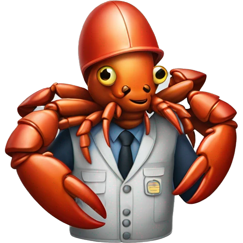 Lobster with a security outfit  emoji