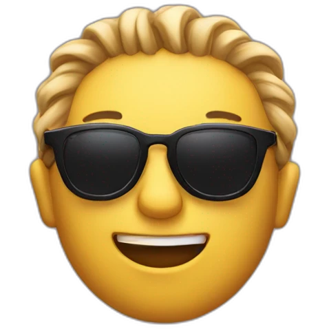 A emoji with sunglasses trying to show How cool he is emoji