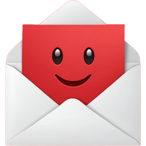 red greeting card with envelope emoji