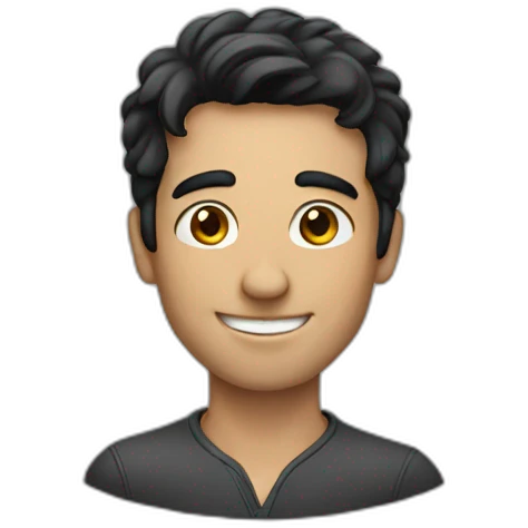 dark hair man smiling emoji