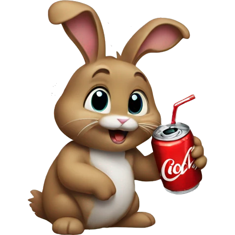 A bunny drinking coke  emoji