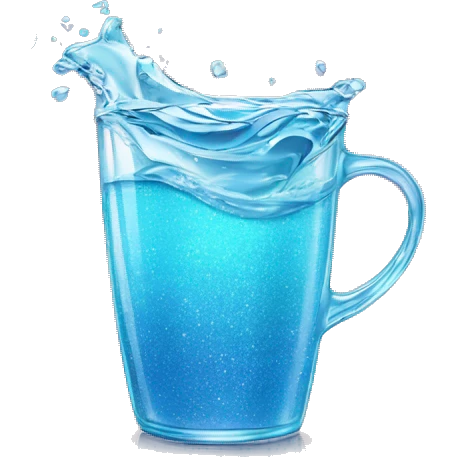 Cup of water poured into a beautiful glittery glass  emoji