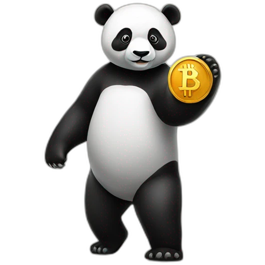Panda with Bitcoin emoji
