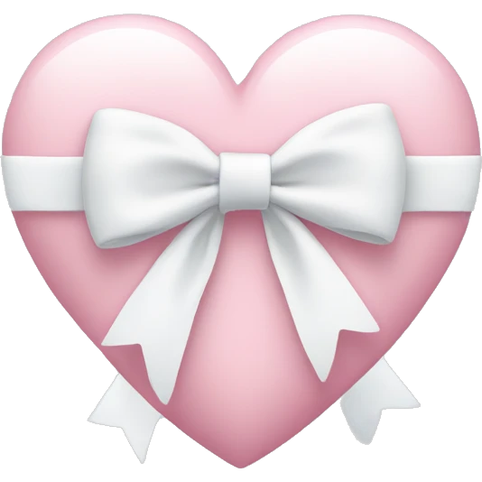 Pastel pink heart with white bow emoji