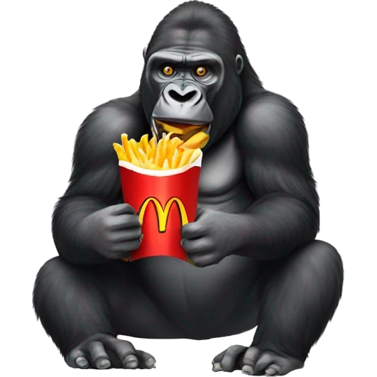 Gorilla eating mcdonalds emoji