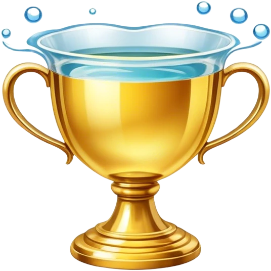 golden cup surrounded by water emoji