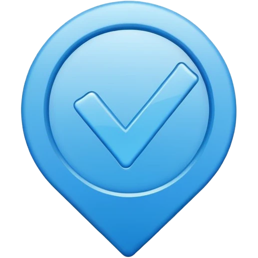 blue checkmark symbol for verification, modern style, clear and simple emoji