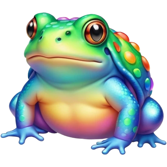 fat round rainbow toad flying  emoji