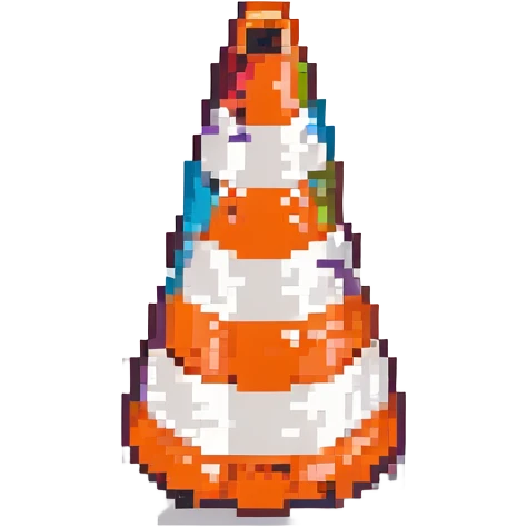 Белый дорожный конус с граффити, no background emoji
