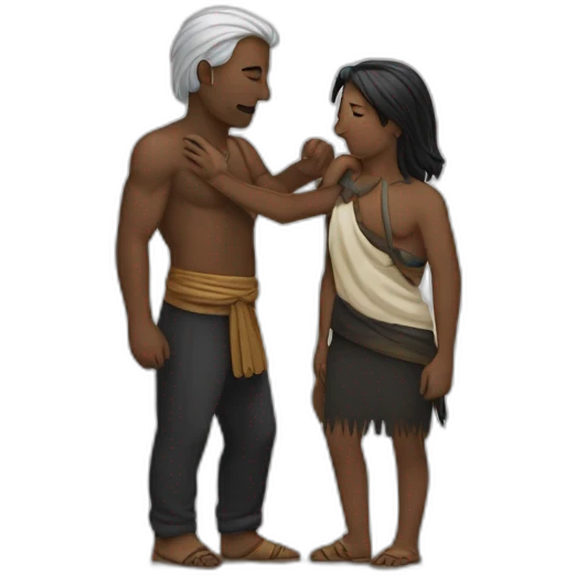 un noir et un indien qui se font un calin emoji