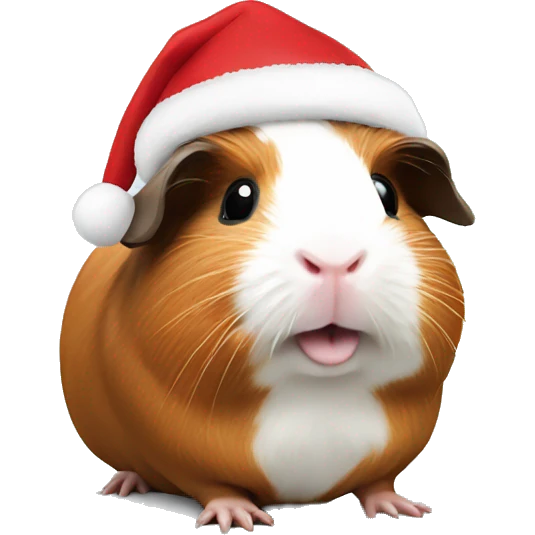 Guinea pig wearing Christmas hat emoji