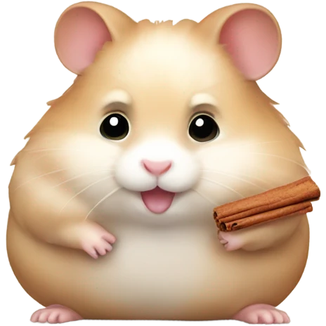 Fat hamster with cinnamon hun emoji