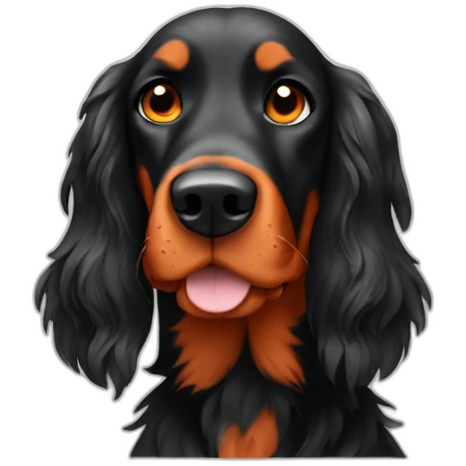 Black and orange Setter gordon emoji