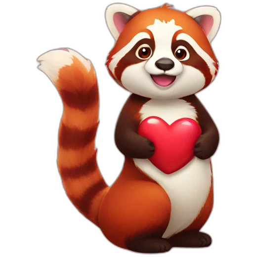 Red Panda heart emoji