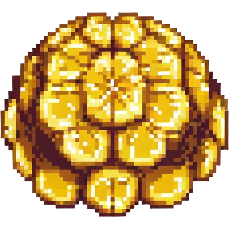 a brain made out of honeycomb, pixel art style emoji