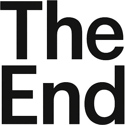 a logo that says 'The End', bold modern clean typography, suitable for closing credits emoji