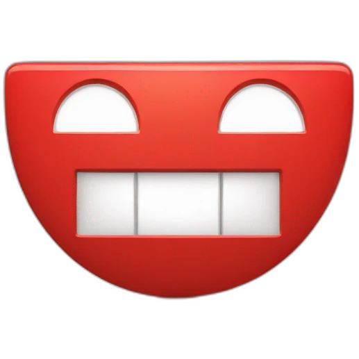 Makes a red rectangle with rounded edges and which has a white triangle in the center leaning at 90 degrees emoji