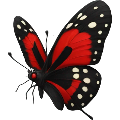 black and red butterfly emoji