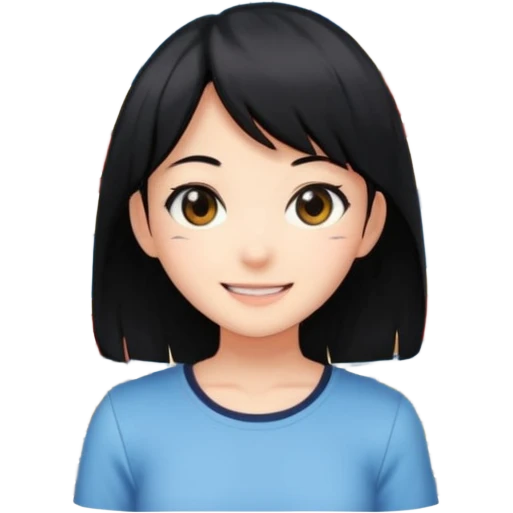 japanese anime store in modern style like in Akihabara with anime girl on a building emoji