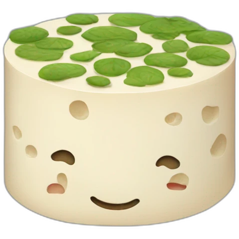 round tofu with a grid pattern on top emoji