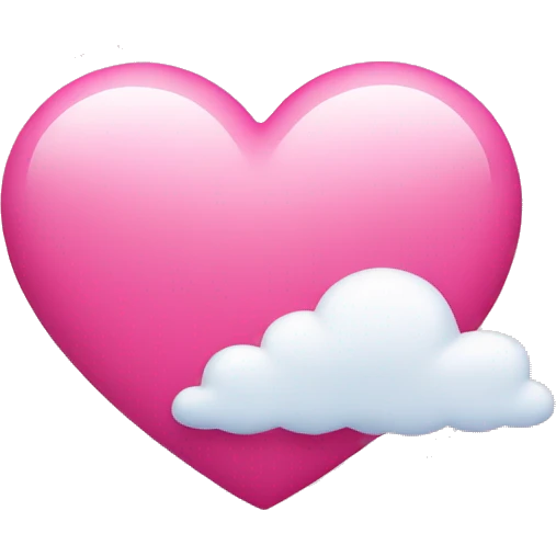 pink heart + cloud emoji