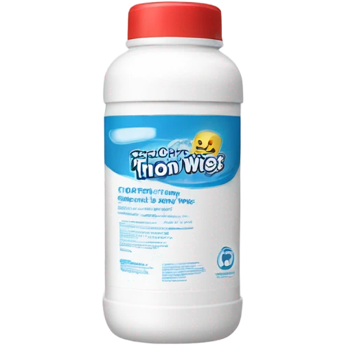 White bottle of disinfecting wipes  emoji