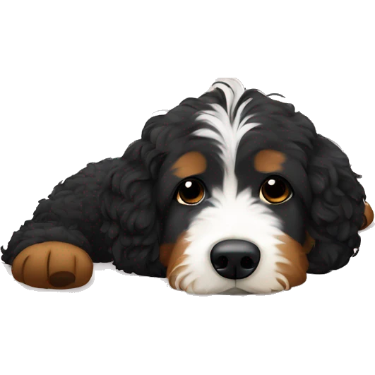 Bernedoodle in Bed emoji