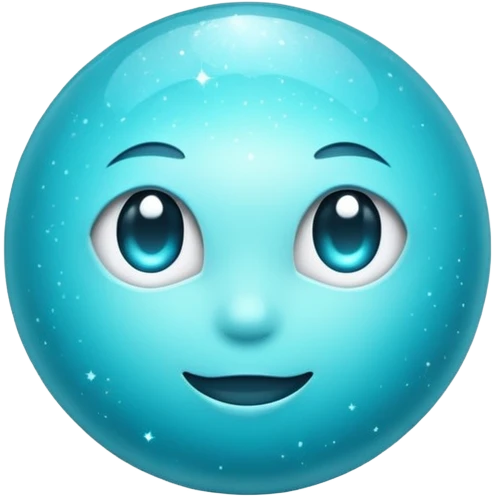 Glitter cian moon emoji