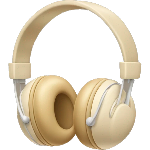 beige apple headphones with beige bows emoji