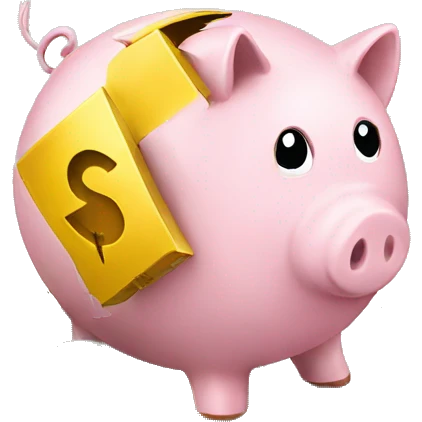 piggy bank, but broken emoji