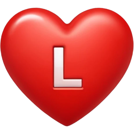 Make a red heart with the letter L inside emoji