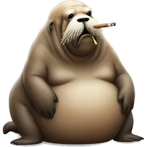 Walrus smoking  emoji
