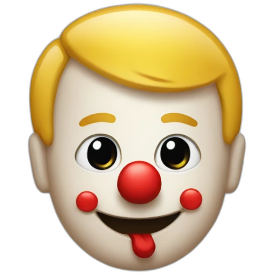 macron with clown nose emoji