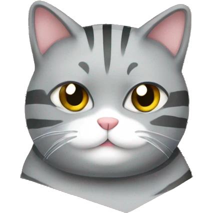 chubby gray striped cat in a box  emoji