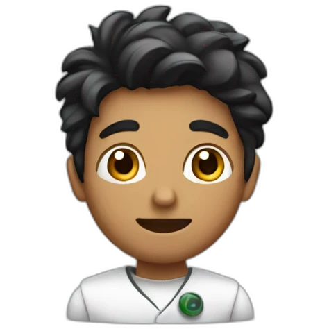 chemistry boy with black combed to the right hair and his instumants on his hand emoji