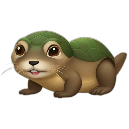 Loutre mangeons une tortue emoji