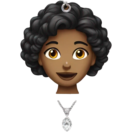 black-haired girl portrait jewelry emoji