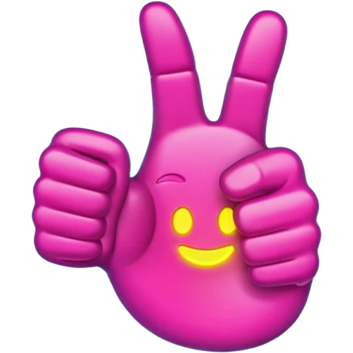 Produce a neon style emoji of a thumbs-up hand gesture. emoji