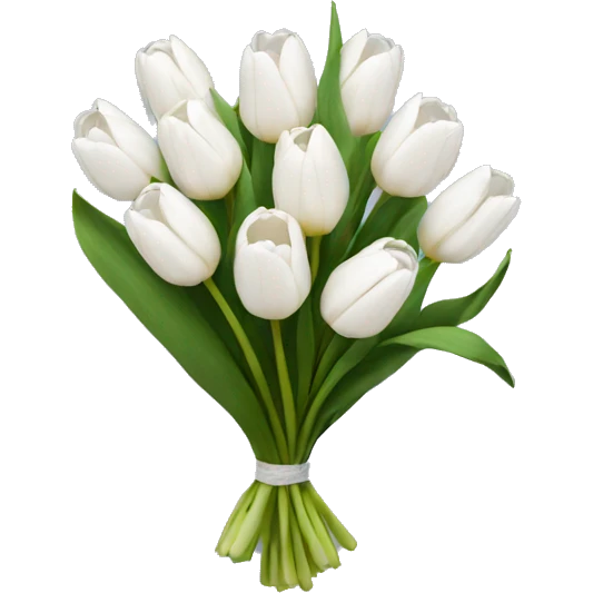 white tulip bouquet  emoji