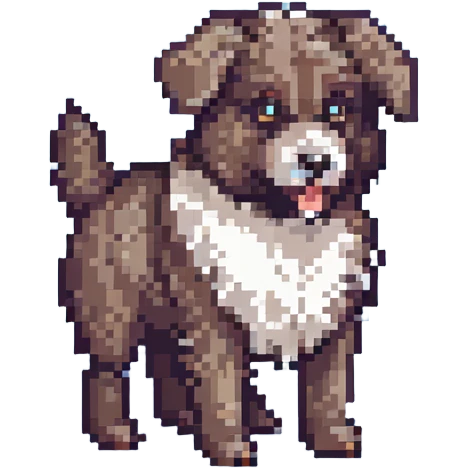 a German sheepdog, pixel art style, 8-bit, retro video game character emoji