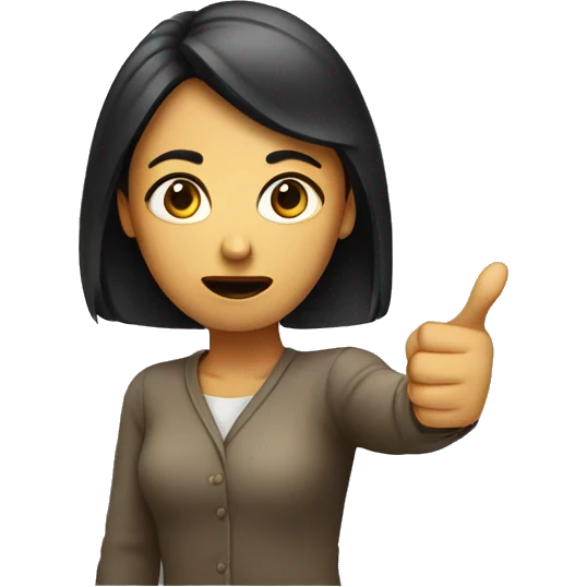 sad woman Pointing Finger at Camera w emoji