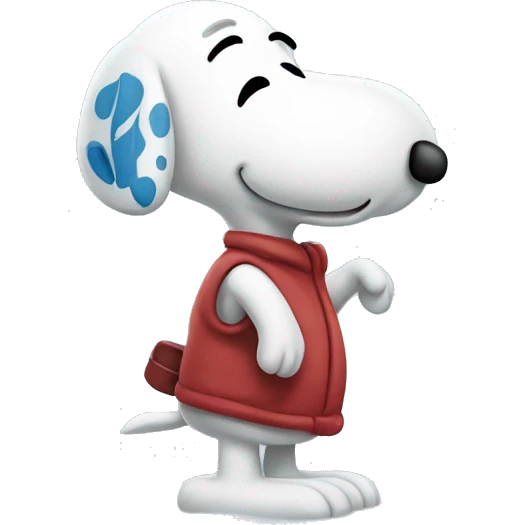 Snoopy in snowstorm emoji