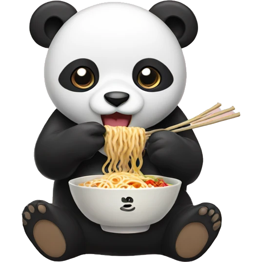 panda eating ramen emoji