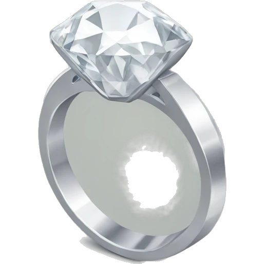 Diamond ring silver emoji