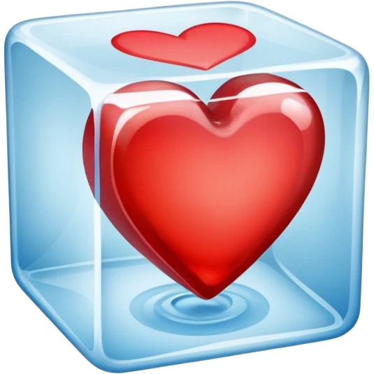 Red heart in an ice cube emoji