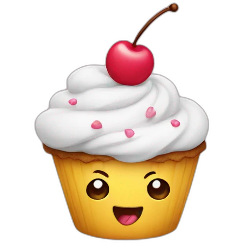 Happy cupcake emoji