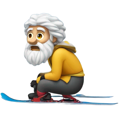 socrates on mountain ski emoji