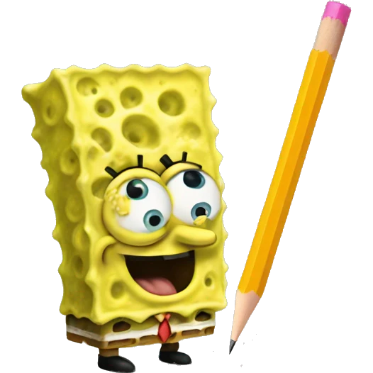 SpongeBob with Pencil  emoji